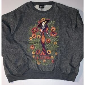 Hasta Siempre La Catrina Pullover Sweatshirt Womens Small Day Of The Dead